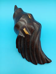 Hand-carved ironwood conch shell coastal decor 6.5 inches