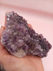 Natural Amethyst Cluster with Purple Quartz Points on Matrix – 4.7x3.5
