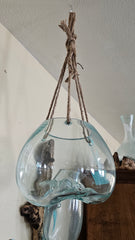 Hanging Glass Molten Terrarium with Rope