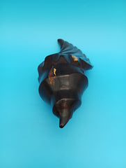 Hand-carved ironwood conch shell coastal decor 6.5 inches