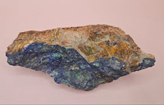 Rough malachite azurite mineral specimen weighing 1205 grams with vibrant blue and green coloration on a raw matrix.