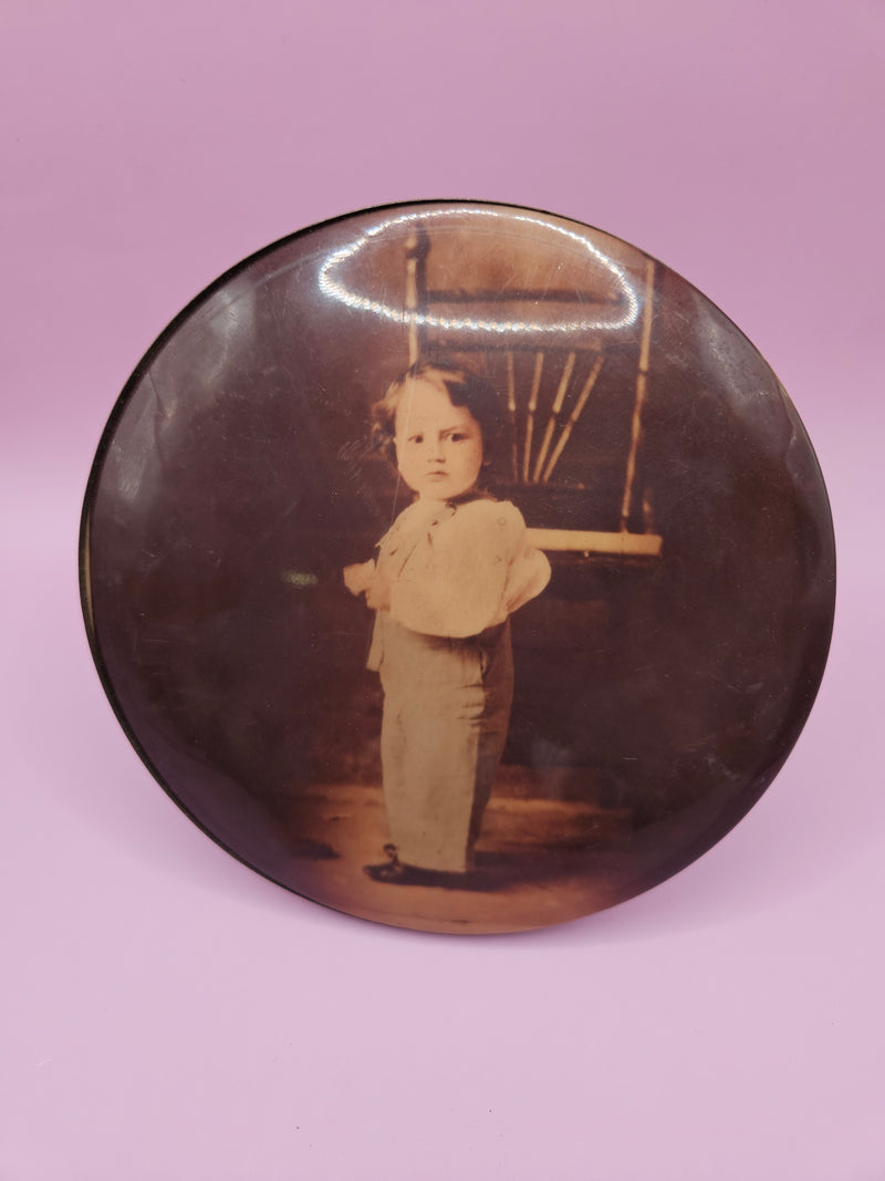 Vintage Celluloid Photo Button Young Boy