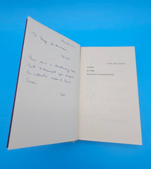 1963 first edition hardcover of Notes from a Bottle Found on the Beach at Carmel by Evan S. Connell Jr. with teal illustrated dust jacket and inscription.