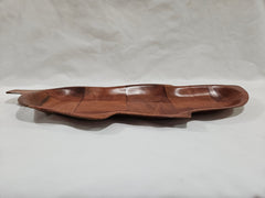 Leaf Shaped Parquet Woven Wood Dish