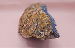 Rough malachite azurite mineral specimen weighing 1205 grams with vibrant blue and green coloration on a raw matrix.
