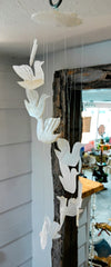 Hand-carved onyx bird wind chime with cascading stone birds, 17 inches long – Loving Coastal Living