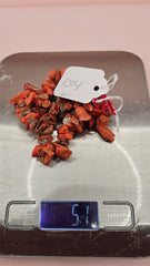 Strand of raw Mediterranean red coral beads, 51 grams, 20 inches, with natural matrix textures for rustic jewelry making