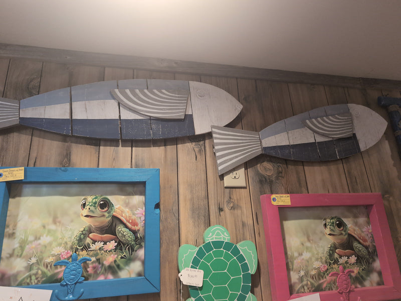 Wall Hanging Wooden Slate Fish - 2 Styles