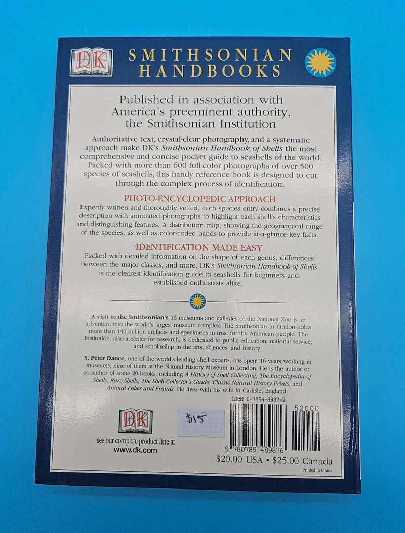 Smithsonian Handbooks Shells softcover book by S. Peter Dance, 2002 DK edition with 500+ species and full-color identification guide.