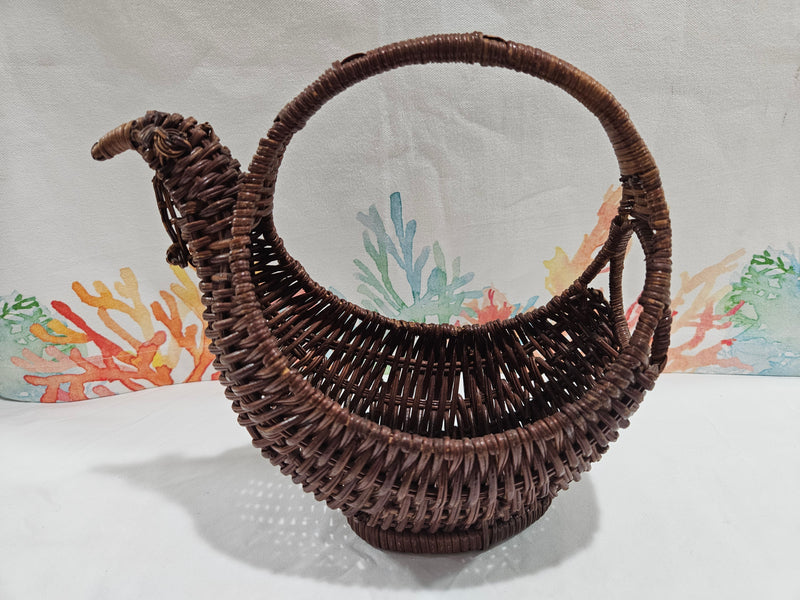 Vintage Chicken Woven Basket