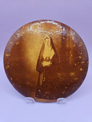 Vintage Celluloid Photo Button Nun