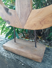 Rustic Wooden Anchor Sculpture – Coastal Nautical Home Decor