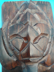 Carved turtle box head detail