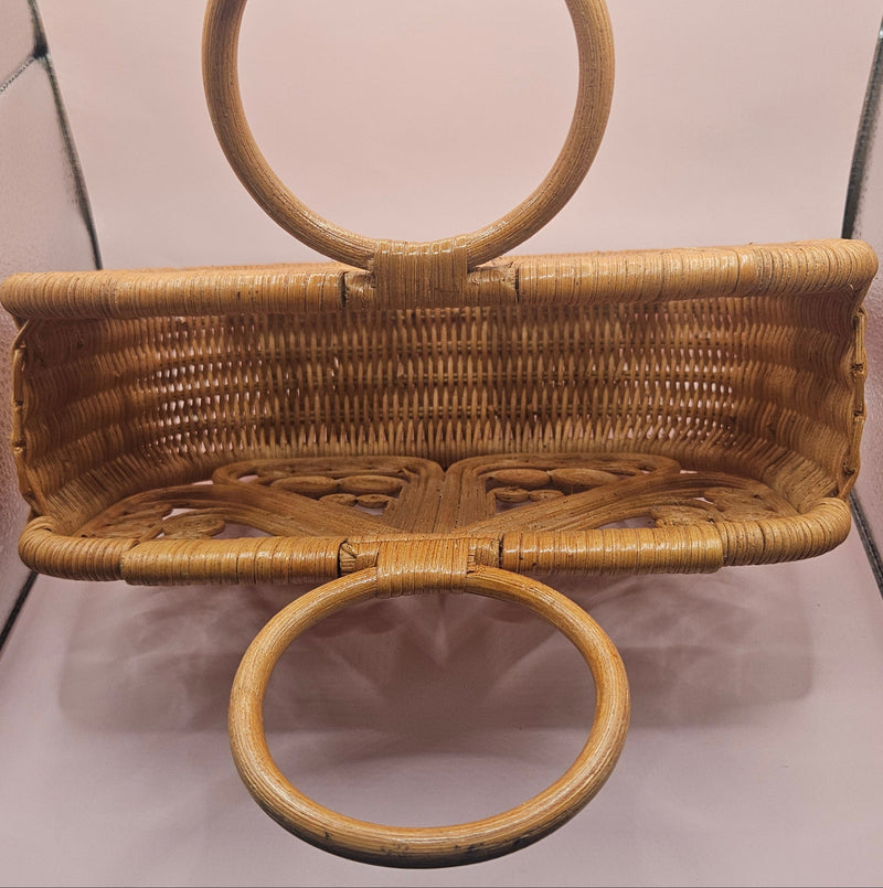 hardwood butterfly-shaped handbags in natural and dark finishes
