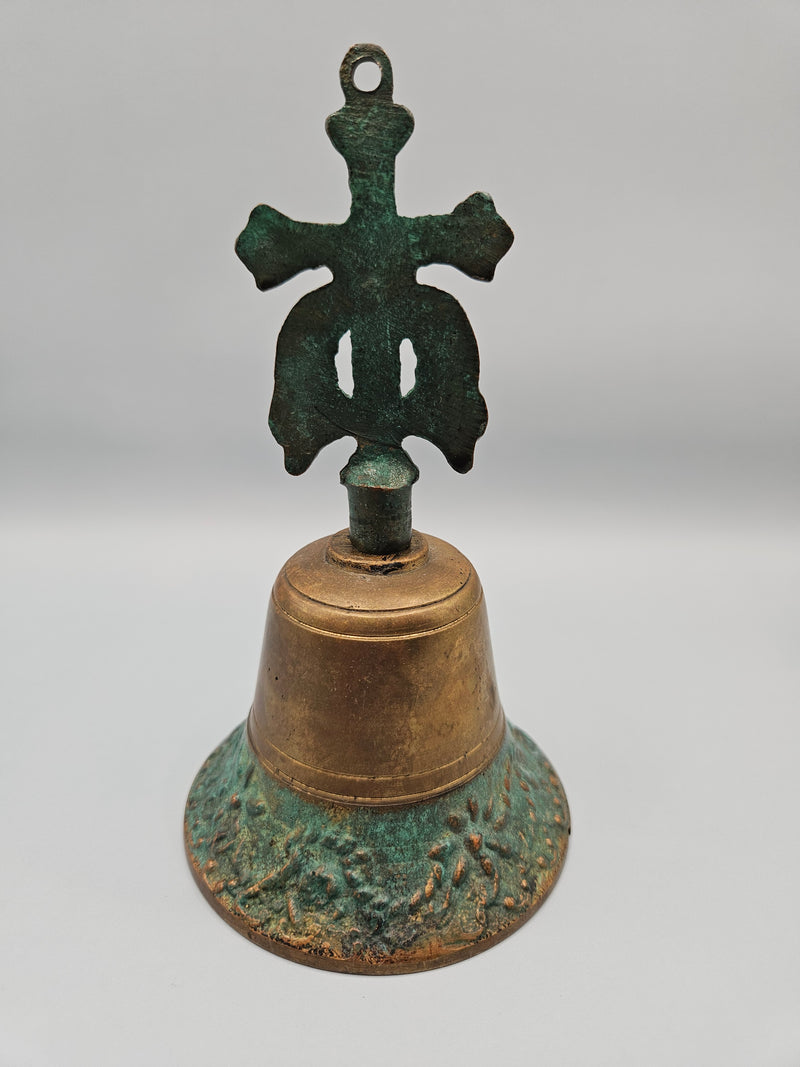 Vintage Brass Cross Hand Bell