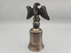 Vintage Silver Metal Patriotic Eagle Liberty Dinner Service Bell Isaiah 40:31