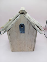 Handcrafted single driftwood birdhouse – 8.5 x 9 x 5.5 coastal rustic decor