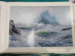 Interior pages of Marine Painting in Oil, showing techniques for painting waves and ocean scenes