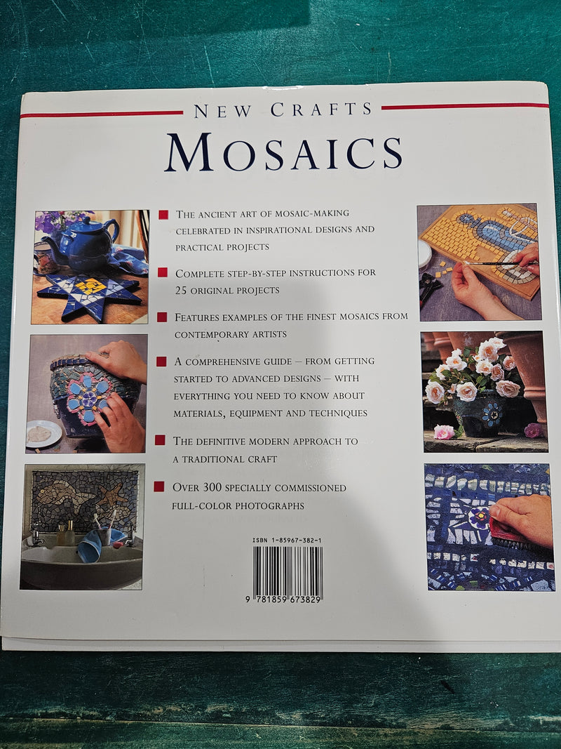 Back Cover of New Crafts: Mosaics by Helen Baird, a guide to creating beautiful mosaic art.