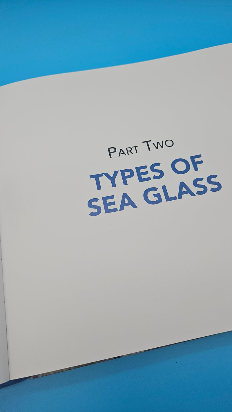 The Ultimate Guide to Sea Glass 2014 hardcover by Mary Beth Beuke, coastal collecting and identification book with colorful blue and green sea glass on wooden dock.