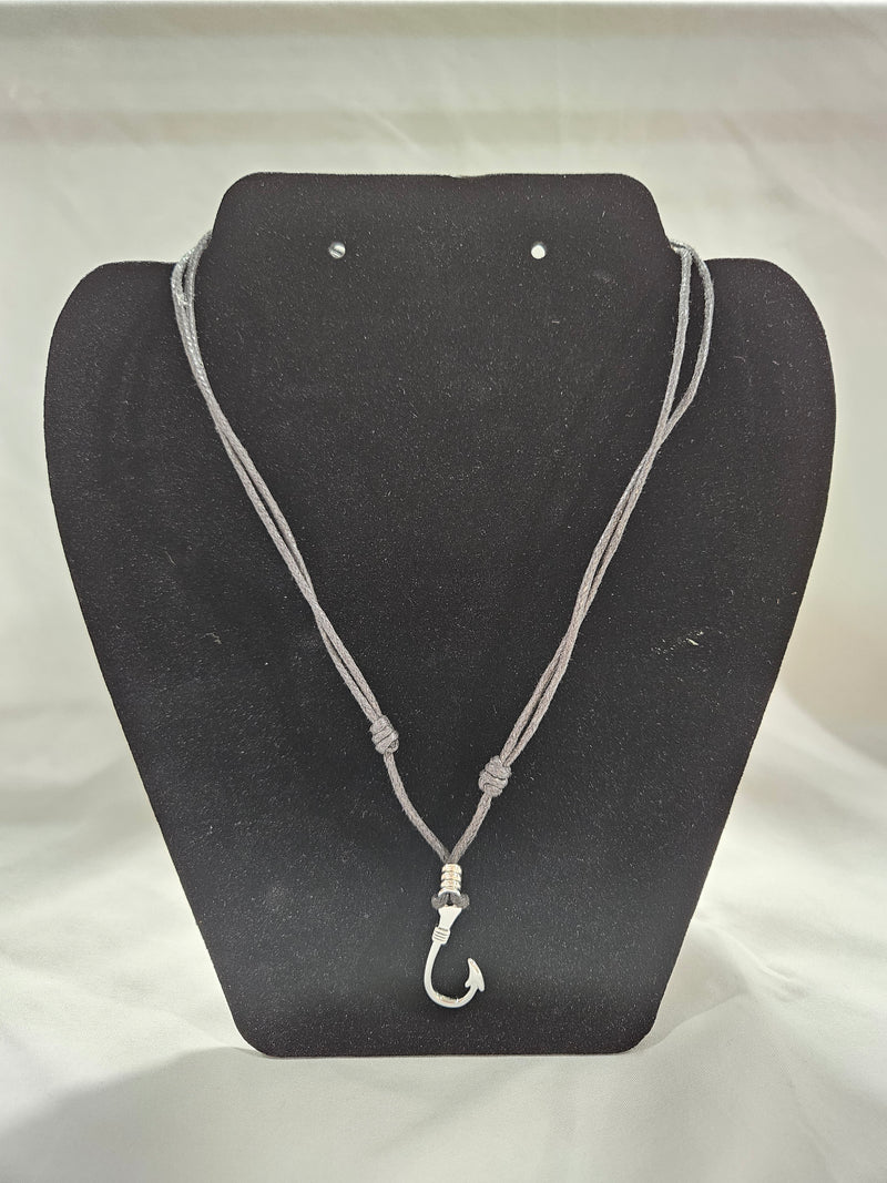 Silver Fishing Hook Necklace