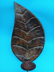 Metal Leaf Wall Sconce – Rustic Decorative Accent 18x10