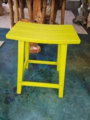 Fade-resistant green Polywood stool with a sturdy and stylish build.