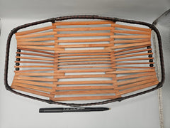 A vintage mid-century 1950s wooden Japanese fruit basket, measuring 12.5