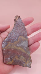 67g Hatch NM rhyolite slab with red, ochre, and gray flow banding –  volcanic stone ideal for lapidary, cabbing, or display