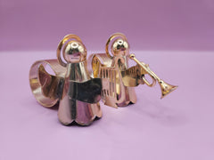 Set of 2 Vintage Gold Angel Napkin Rings