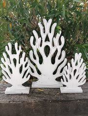  White Wooden Coral Sculpture Coastal Decor – Loving Coastal Living