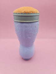 Vintage 1970's Avon Blue Fashion Boot Cologne Bottle With Pin Cushion Topper