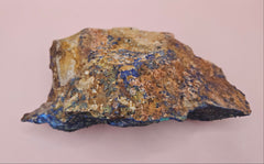 Rough malachite azurite mineral specimen weighing 1205 grams with vibrant blue and green coloration on a raw matrix.