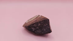 Rough Deschutes Jasper specimen with scenic brown and gold banding, 38g collector’s stone from Oregon shown in hand.