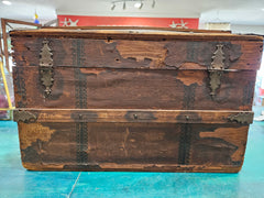 Vintage Curved Top Steamer Trunk