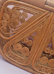 hardwood butterfly-shaped handbags in natural and dark finishes