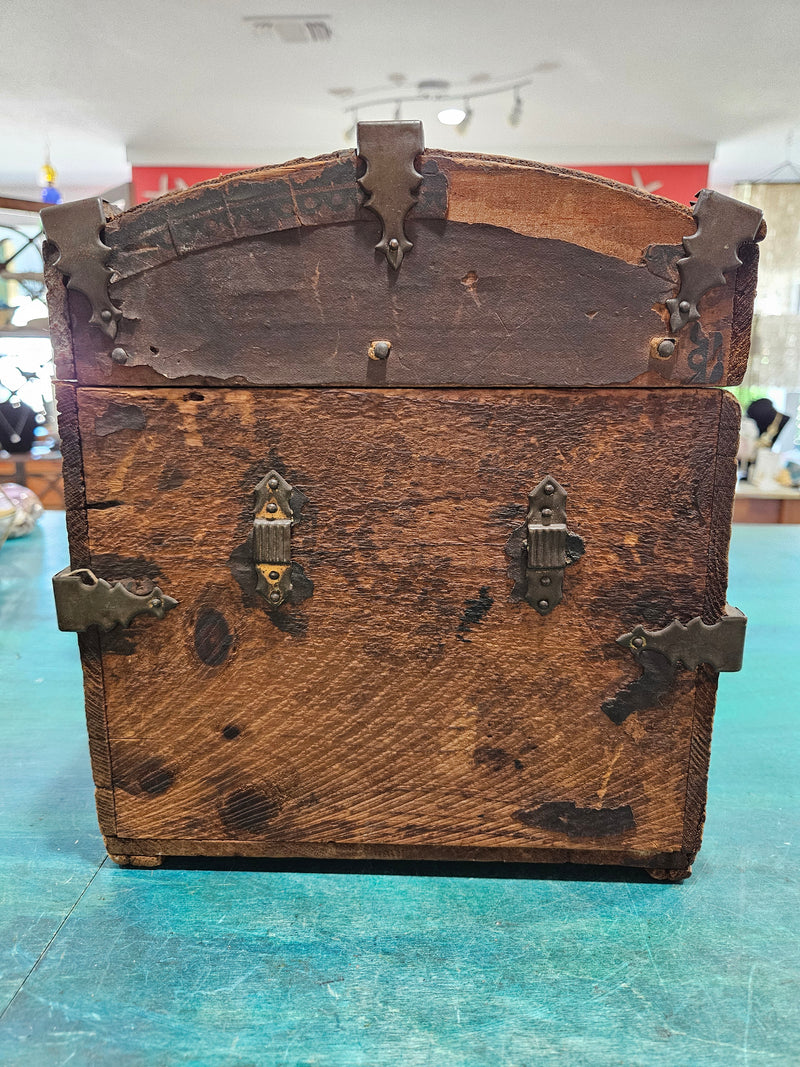 Vintage Curved Top Steamer Trunk