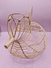 Vintage wire chicken basket with rustic design, measuring 11