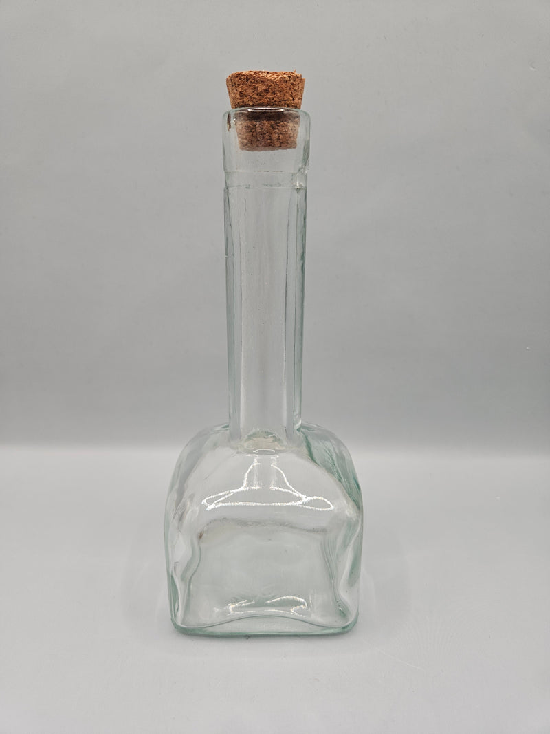 Vintage 6.5"x2.5" Clear Glass Apothecary Bottle with Cork Stopper, classic home décor bottle