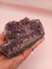 Natural Amethyst Cluster with Purple Quartz Points on Matrix – 4.7x3.5
