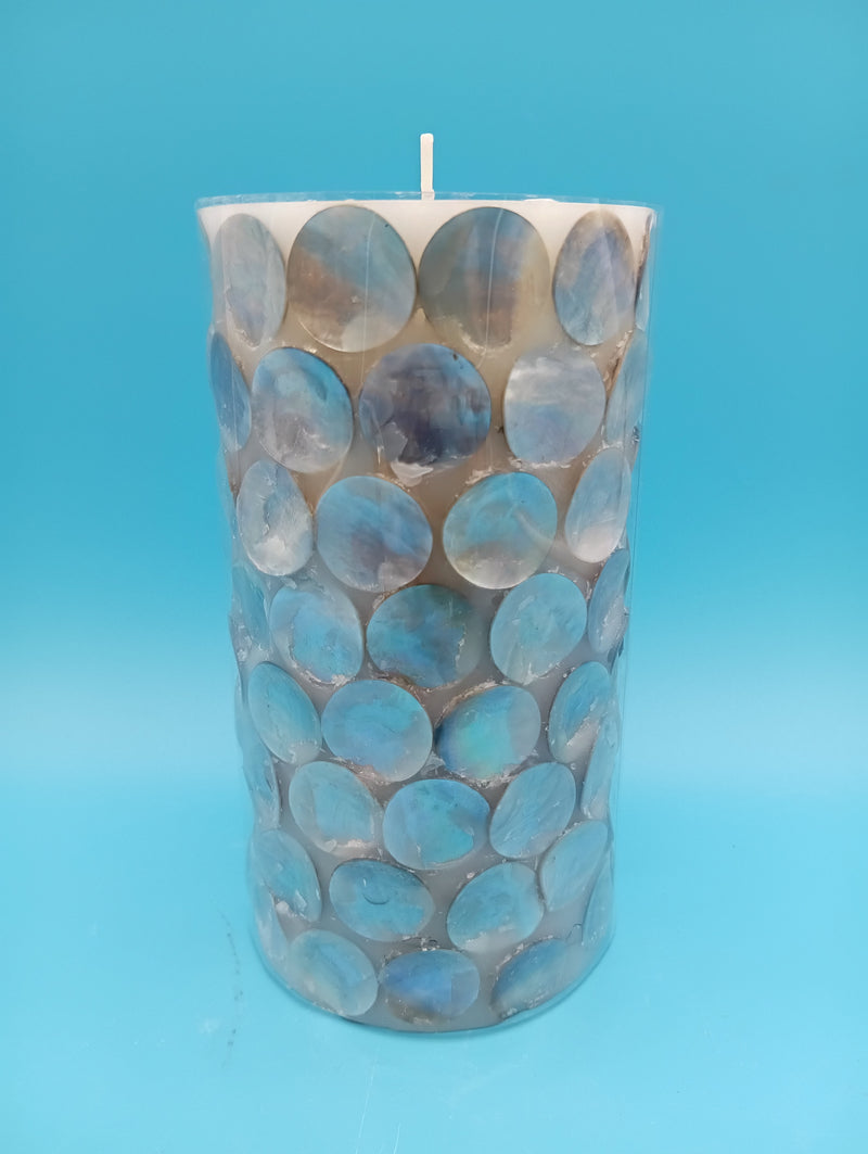 Mother of Pearl Shell Accent Candle – Large 6"