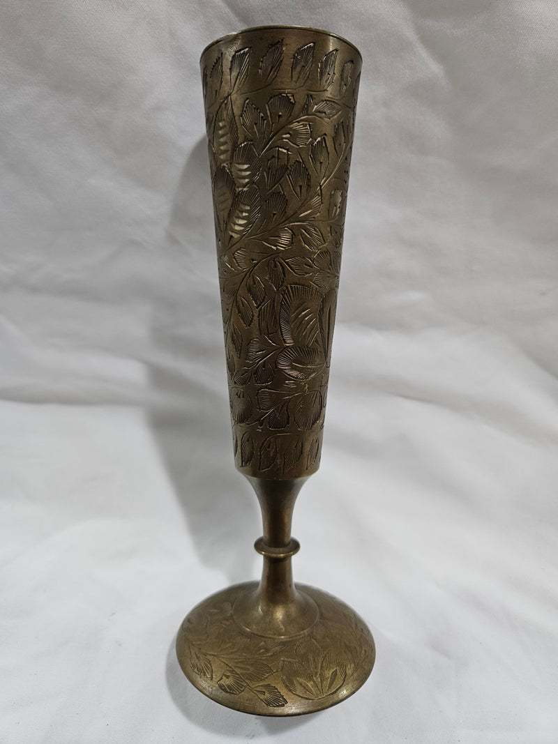 Antique Brass Bud Vase