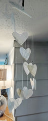 Hand-carved onyx heart wind chime with cascading stone hearts, 17 inches long – Loving Coastal Living