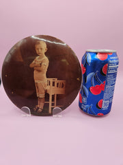 Vintage Celluloid Photo Button Young Boy