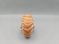 Chambered Tiger Nautilus shell, 2.2 inches wide, with brown stripes and spiral design, perfect for marine décor or collections.