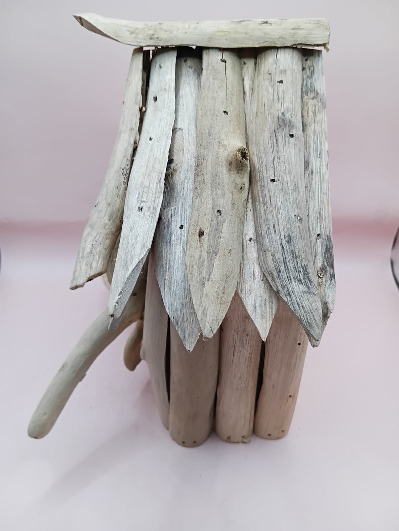 Handcrafted single driftwood birdhouse – 8.5 x 9 x 5.5 coastal rustic decor