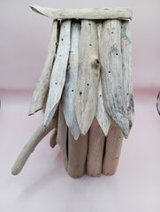Handcrafted single driftwood birdhouse – 8.5 x 9 x 5.5 coastal rustic decor