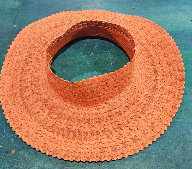 Large 17" open-top woven straw sun hats in assorted colors including black, orange, lime, and natural