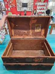 Vintage Curved Top Steamer Trunk