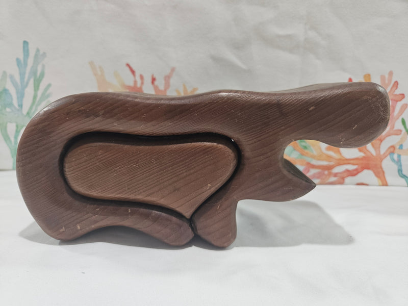 Vintage Redwood Hippo Trinket Box